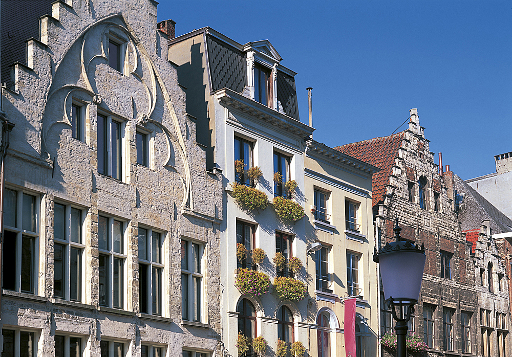 ANVERS, l'Oude Koornmarkt avec la maison gothique "De Cluyse"