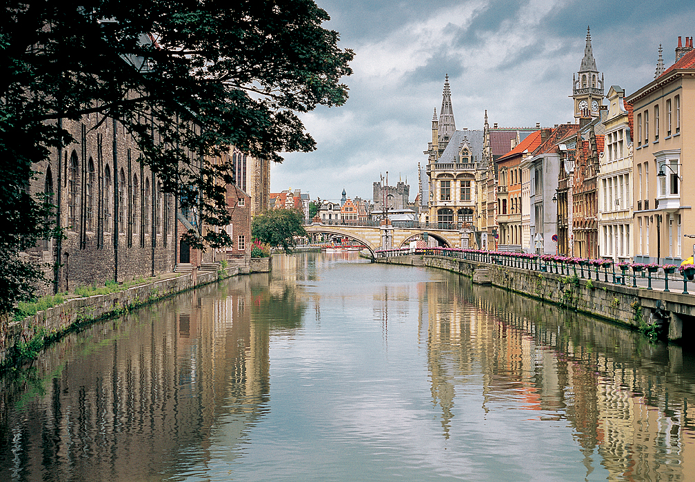 GHENT, Dominican monastery and Saint Michael's bridge