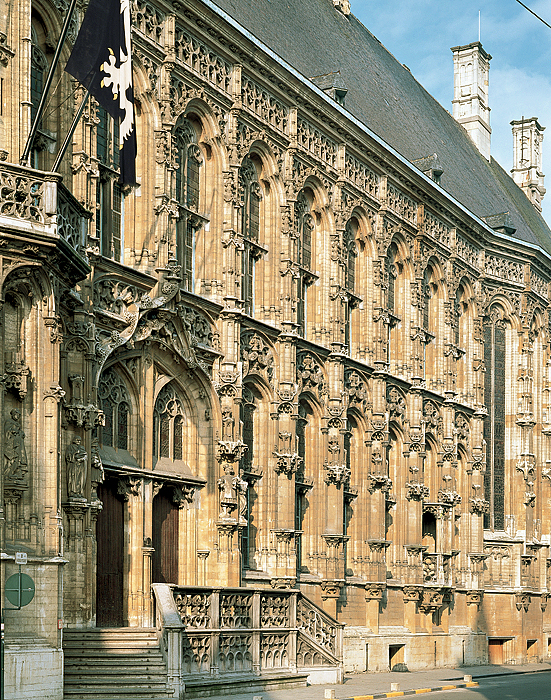 GHENT, city hall at the corner of the Botermarkt and the Hoogpoort