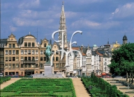 BRUSSEL, Kunstbergpark en toren van het stadhuis