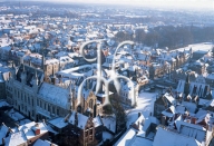 BRUGGE, Burgplein (links) en Rozenhoedkaai (rechts)