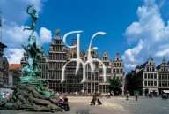 ANTWERP, the main square and the Brabo fountain