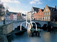 BRUGES, Reie au Spiegelrei et pont