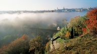 Luxemburg city, uitzicht op de oude staden op Pfaffenthal 