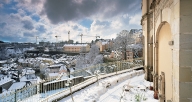 Luxembourg city, vue sur le Grund depuis les Archives nationales (an...