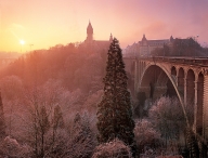 Luxemburg stad, de brug van Groothertohg Adolphe (&quot;Nei Brëck...