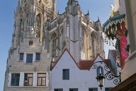 ANTWERP, Oude Koornmarkt and Cathedral towers