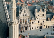 MALINES, vue depuis la tour de la cathédrale, hôtel de ville