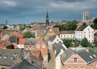 TONGRES, béguinage Sainte-Catherine vu de la Moerenpoort