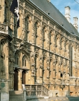 GENT, het stadhuis op de hoek van de Botermarkt en de Hoogpoort